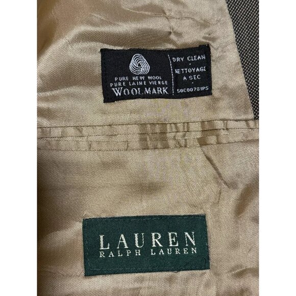 Lauren Ralph Lauren Mens 44L Wool Blazer Gray Made In Canada Classic Style - Picture 10 of 15